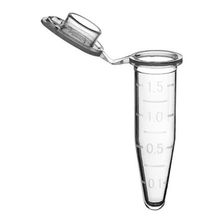 MTC Bio Microcentrifuge Tubes With Cap & Bags Of 50 Tubes, Sterile, 1.5 Ml, Clear, 500 Pack